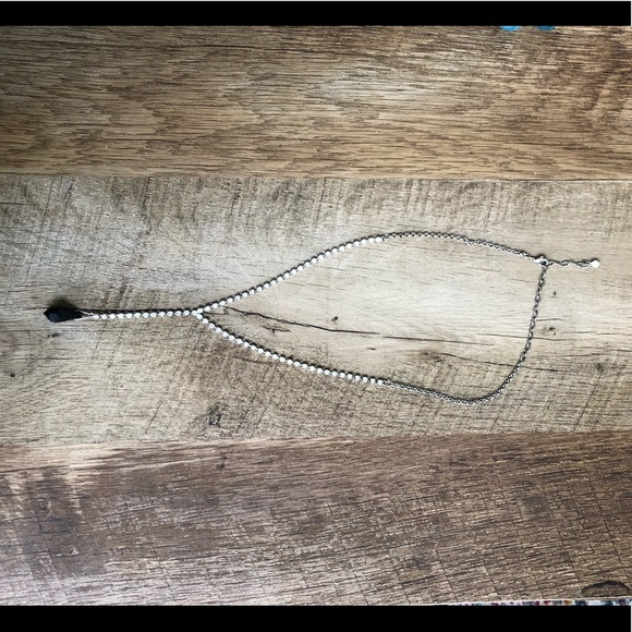 Dainty black and CZ necklace - Picture 1 of 4